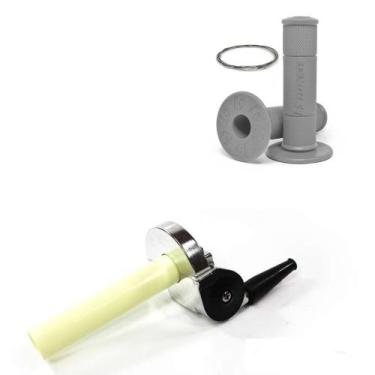 Imagem de Acelerador Punho Rápido Br Parts Universal Com Manopla Biker, Cinza