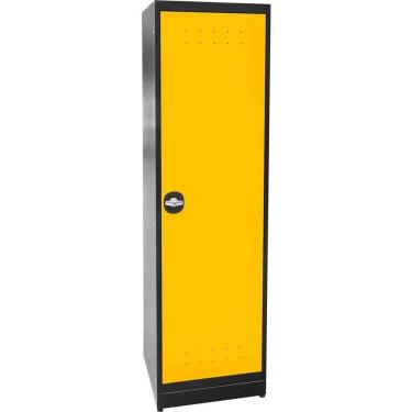 Imagem de Armário Multiuso Modular 1 Porta 4 Prateleiras Aço 50CM Preto e Amarelo