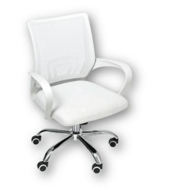 Imagem de Cadeira De Escritório Oficial Begonia Tela Mesh Ergonômica Branco 1