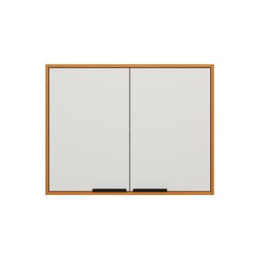 Imagem de Armário Aéreo Ravena 80CM 2 Portas MDF Off White para Cozinha Residencial Moderna