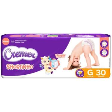 Imagem de Fralda Shortinho Cremer Dia e Noite Tamanho G 30 Fraldas, G, 30