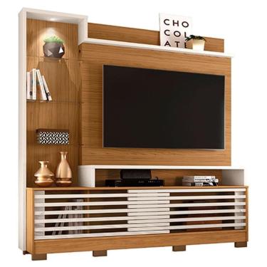 Imagem de Estante Home Theater Frizz Prime com Pés Naturale Off White – Madetec
