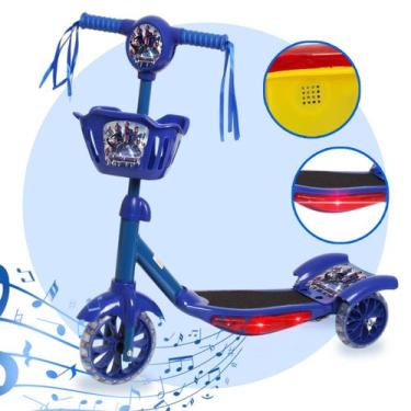 Imagem de Patinete Infantil Dobrável 3 Rodas LED Som Personagem Menino - Toys 2U