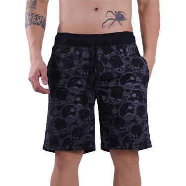 Imagem de Bermuda MXD Conceito Moletom Slim Fit Caveiras Enterradas Masculina-Masculino