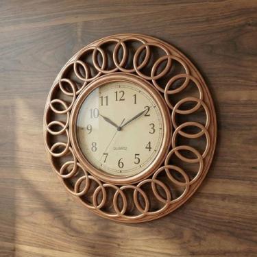 Imagem de Relógio De Parede Decorativo Vazado Vintage Cobre De 46,5cm - Genérico