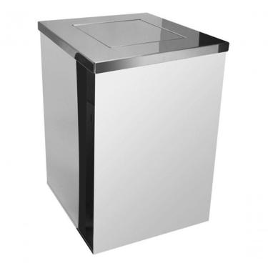 Imagem de Lixeira Quadrada 100L em Aço Inox com Tampa Basculante para Cozinha e Áreas Comerciais...