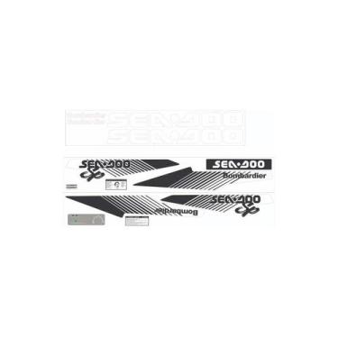 Imagem de Kit Adesivo Compatível Jet Ski Seadoo SP92 Preto/Branco - SPTS