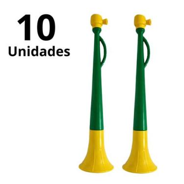 Imagem de KIT Vuvuzela Corneta Torcedor Grande Brasil 41cm Som Potente - Minutob