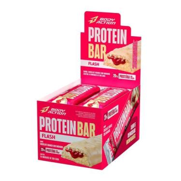 Imagem de Protein Bar Flash - 10 Unidades 35g Chocolate Branco com Morango - Bod