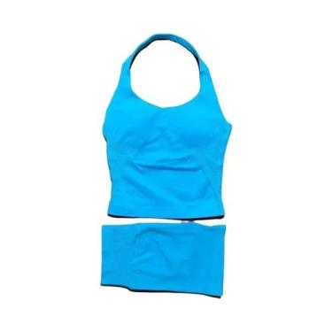 Imagem de Conjunto De Yoga Feminino Com Top Halter E Leggings Esportivas Sem Cos