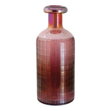 Imagem de Garrafa Benji Home&Co 35x14x14cm Vidro Rosa Enfeite Decoração para Sal