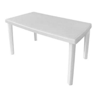 Imagem de Mesa Retangular 6 Lugares Com Pés Plásticos (me4) Branco - Sem marca