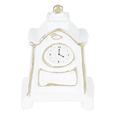Imagem de Relógio de mesa de casa de bonecas, simulado bonito e bonito 1:12 relógio de casa de bonecas firme e resistente com metal para presente significativo