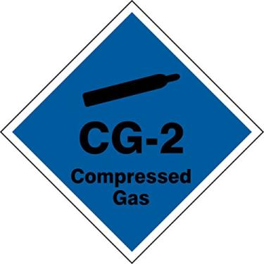 Imagem de Accuform TDJ602XVM Adesivo Dura-Vinil "CG-2 Gás Comprimido" Fonte de Energia ShapeID Tag, 6,5 cm L x 6,5 cm C (pacote com 5)