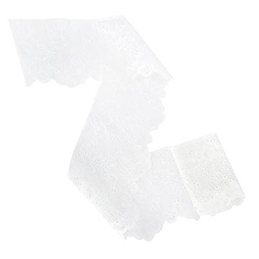 Imagem de Fita de acabamento de renda branca, decoração de presente de renda decorativa de nylon, 9,5 m de comprimento para designs florais para decorações para presentes, fitas de artesanato