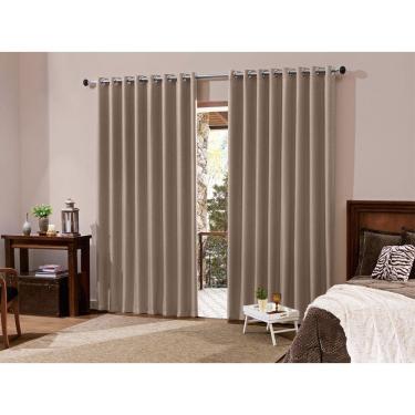 Imagem de Cortina Blackout de Sala e Quarto Em Tecido 2,00 x 1,80 C/ Ilhóses Cromado