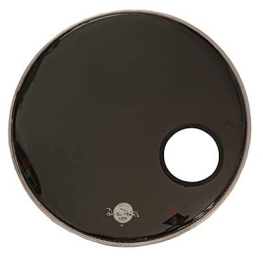 Imagem de Pele Resposta Preta Bumbo Bateria 22 Com Furo Bd Dudu Portes LUEN.