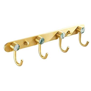Imagem de KIZQYN Ganchos de casaco cabide montado na parede, gancho de parede de metal, gancho de cabide de parede criativo, gancho de parede para entrada, quarto, cabide de cozinha montado na parede (cor: médio)