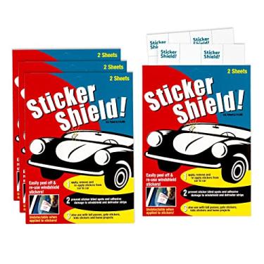 Imagem de Capa adesiva – aplicador de para-brisa para fácil aplicação, remoção e reaplicação do carro para o carro (4 pacotes (8 folhas no total))