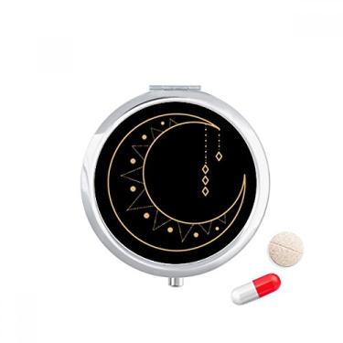 Imagem de Porta-comprimidos, porta-comprimidos, porta-comprimidos, formato de totem, com símbolo da lua