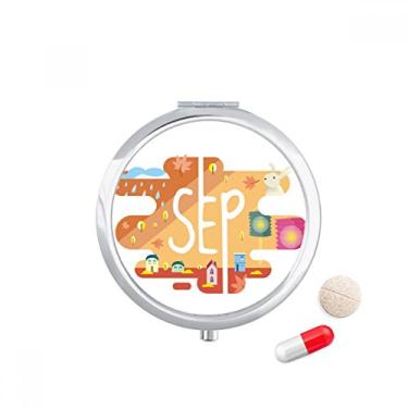 Imagem de Caixa de armazenamento de medicamentos com ilustração da temporada do mês de setembro