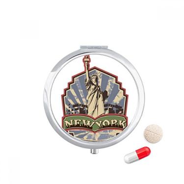 Imagem de Caixa de comprimidos Graffiti Street New York com estampa de marco de bolso, dispensador de remédios