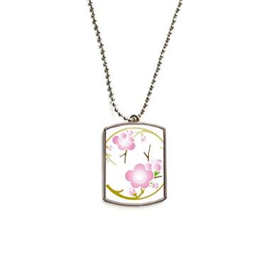 Imagem de DIYthinker Colar com pingente de corrente de aço inoxidável Sakura rosa da cultura japonesa
