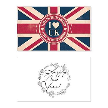 Imagem de I love The United Kingdom Union Jack Reino Unido Festival Ano Novo Cartão Bless Mensagem Presente