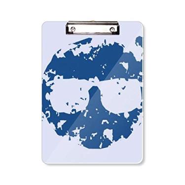 Imagem de Design de óculos azul redondo, estampa de ilustração, prancheta, pasta, bloco de anotação, placa de apoio A4