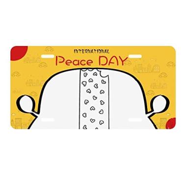 Imagem de DIYthinker Black Outline coração picolés placa de licença placa de sorvete etiqueta decoração de carro dia da paz