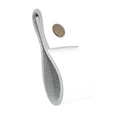 Imagem de Puxador Doba Parafuso - Couro Legítimo Branco - Parafuso Ouro Velho