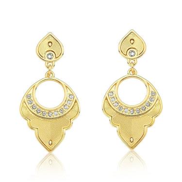 Imagem de Brinco Crystal Shine Revestido Em Ouro