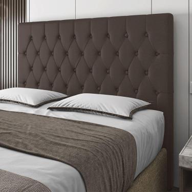 Imagem de Cabeceira Casal Potenza 140cm Material Sintético Marrom c/ Frame Italian Flex