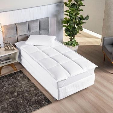 Imagem de Protetor De Colchão Macio Pillow Top Solteiro Scartec Micropercal 200 Fios - Branco