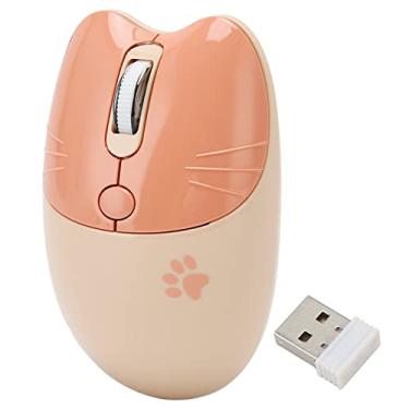 Imagem de Mouse óptico, Mouse de Menina Auto Sleep Ajustável DPI 2 Modo Sem Fio (Cor de chá de leite)