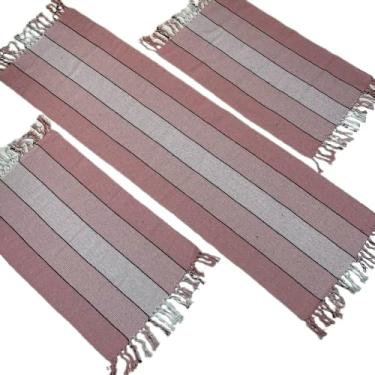 Imagem de Jogo de Passadeira 3 Peças de Tear (05 Faixas Rosa Bebê)