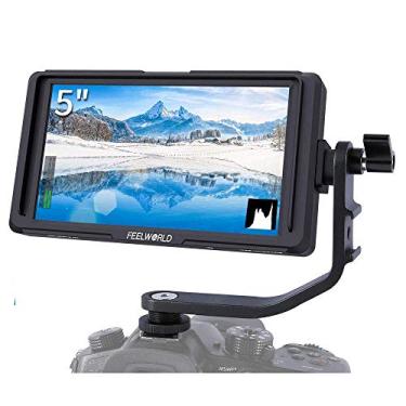 Imagem de FEELWORLD 12.7 cm Assistente de foco máximo na câmera monitor de vídeo de campo tela IPS com loop HDMI 4K e entrada CC de 8,4 V