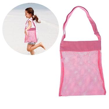Imagem de Wakauto brinquedo criança shoulder bag sholder bag bolsa para praia bolsa de praia saco de brinquedo de praia saco de malha de praia um ombro saco de rede internet bolsa de brinquedo filho