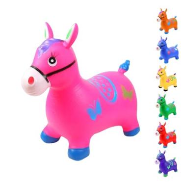 Imagem de Cavalinho Upa Upa Musical Pula Pula Grande Com Luz E Sons De Cavalo Premium Poiqo (Rosa)