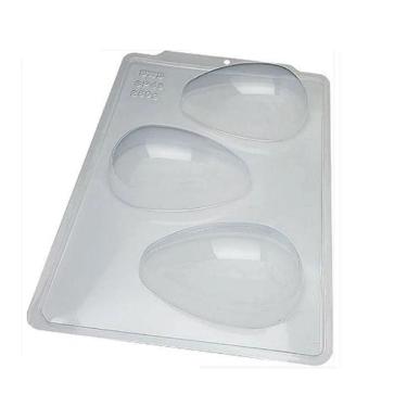 Imagem de 2 Formas especial p/ ovo de pascoa liso 250g 3 partes c/ silicone  bwb 3617 sp 49