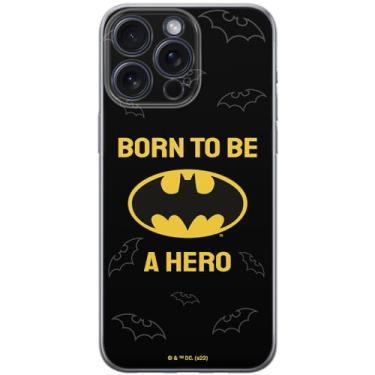 Imagem de ERT GROUP Capa de celular para iPhone 15 PRO MAX Original e oficialmente licenciada DC padrão Batman 058 perfeitamente adaptada à forma do celular, capa feita de TPU
