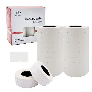 Imagem de Motex Etiquetas brancas de 1 linha – 10.000 etiquetas brancas de preço e data para pistolas, serve para pistolas de data e preço de linha MX-5500 e Perco 1