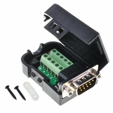 Imagem de GANASOME DB9 macho 9 pinos com módulo de sinal de conector de terminal de porca - proteção aprimorada e conectores de fiação fácil para circuitos eletrônicos