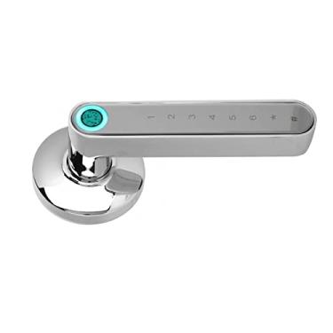 Imagem de Fechadura inteligente eletrônica de modo duplo USB recarregável com impressão digital Fechadura biométrica de segurança para apartamento (cor: prata (digital)) vision