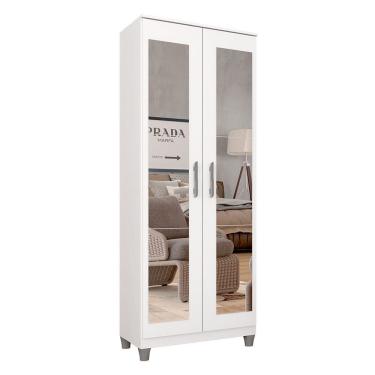 Imagem de Armário Multiuso Organizador Sapateira Com Espelho Helen Branco - M.a