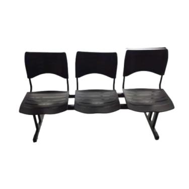 Imagem de HENVIFER, Cadeira Longarina preta 3 Lugares Salão Escritório empresa