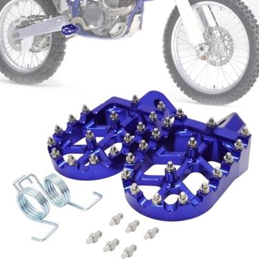 Imagem de IUVWISN Pedal de descanso CNC universal para a maioria das bicicletas CRF CR XR KLX TTR TW SSR PW 50 70 80 100 110 125 200 Dirt Pit Bike azul