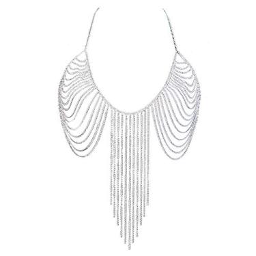 Imagem de Chran Sutiã de praia de verão corrente superior acessórios de biquíni sexy correntes corporais para mulheres colar dourado joias de festa de menina, in, Metal, Sem Pedra Preciosa