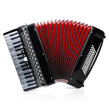 Imagem de TianChunyue Acordeão de 34 teclas 60 graves para adultos instrumento de acordeão de piano iniciante para adultos (preto1)