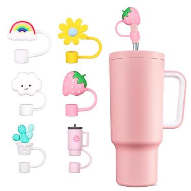 Imagem de ZIZAISM Capa de canudo para copo Meoky 1,134 g, 1,417 g, capas de canudos de silicone para canudo de 10 mm, reutilizável, livre de BPA - 6 peças